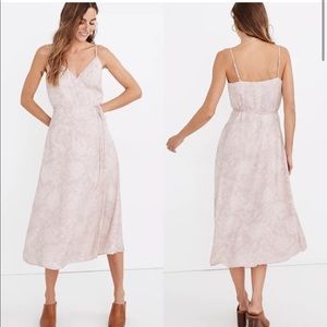 Madewell (Re)sourced Crepe Cami Wrap Dress in Pindot Blooms